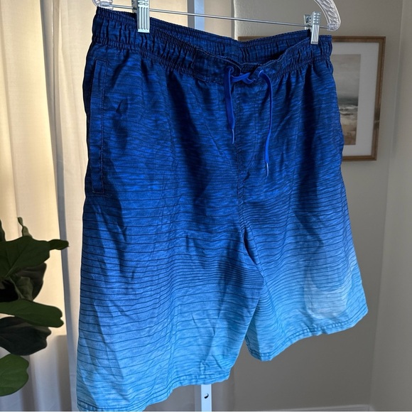 Nike Boardshorts Men’s Large Blue Geometric Drawstring Beach Performance - Picture 3 of 9